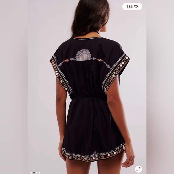 Free People Alessia Embroidered Vest, LARGE NWOT - Picture 2 of 9